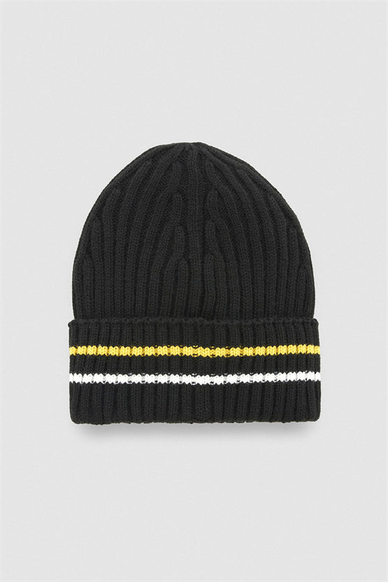 Mısırlı Erkek Çizgili Bere - Jess Siyah