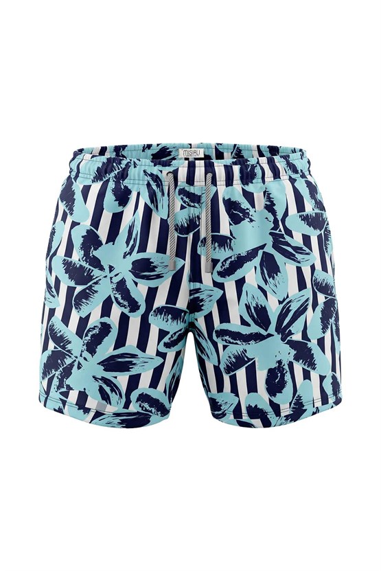 Mısırlı Erkek Desenli Deniz Şort Mavi