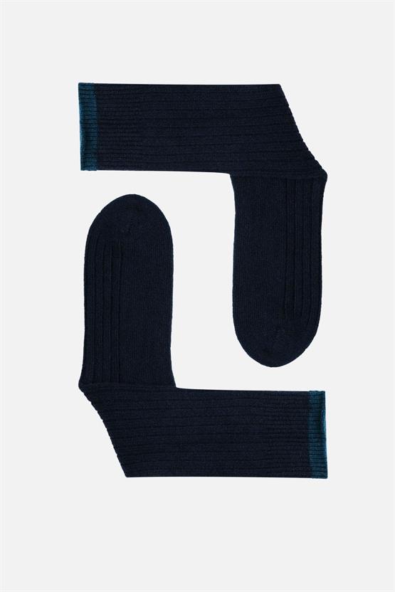 Mısırlı Erkek Kuzu Yünü (Lambswool) Tekli Soket Çorap Lacivert