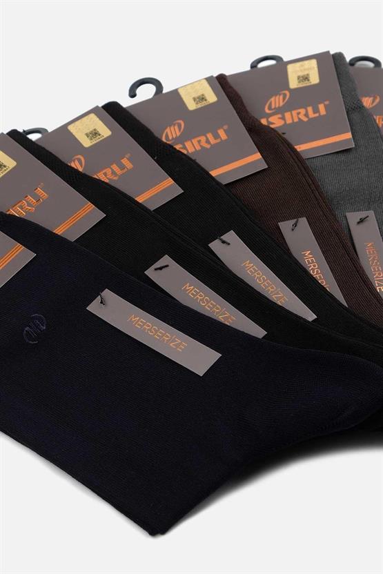 Mısırlı Erkek Merserize Kutulu 6 Çift NAKIŞLI Süper İnce Soket Çorap Çok Renkli