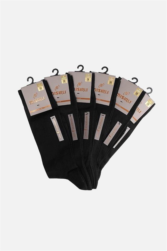 Mısırlı Erkek Merserize Kutulu 6 Çift Uzun Çorap Siyah