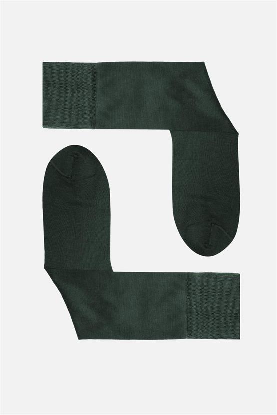 Mısırlı Erkek Merserize Tekli Süper İnce Soket Çorap Yeşil