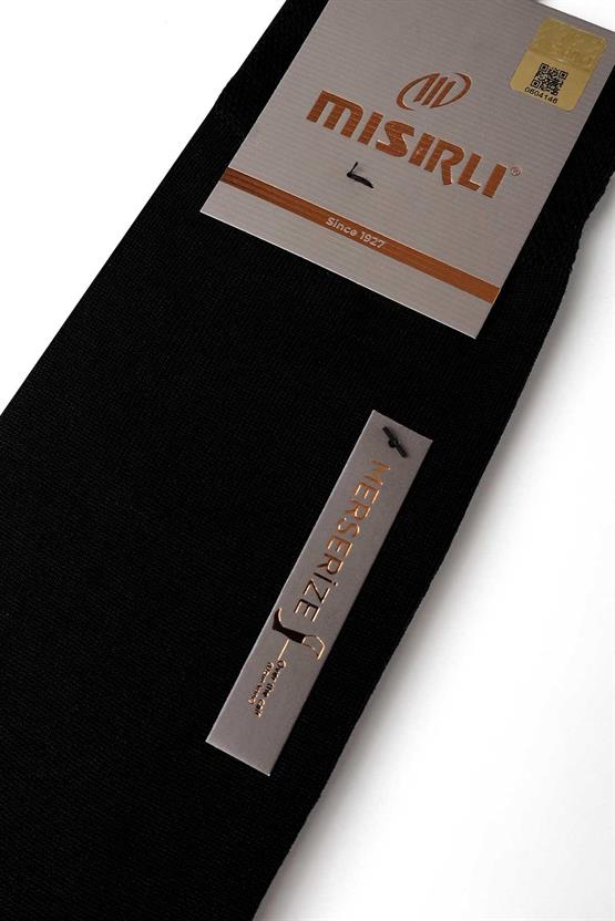 Mısırlı Erkek Merserize Tekli Uzun Çorap Siyah