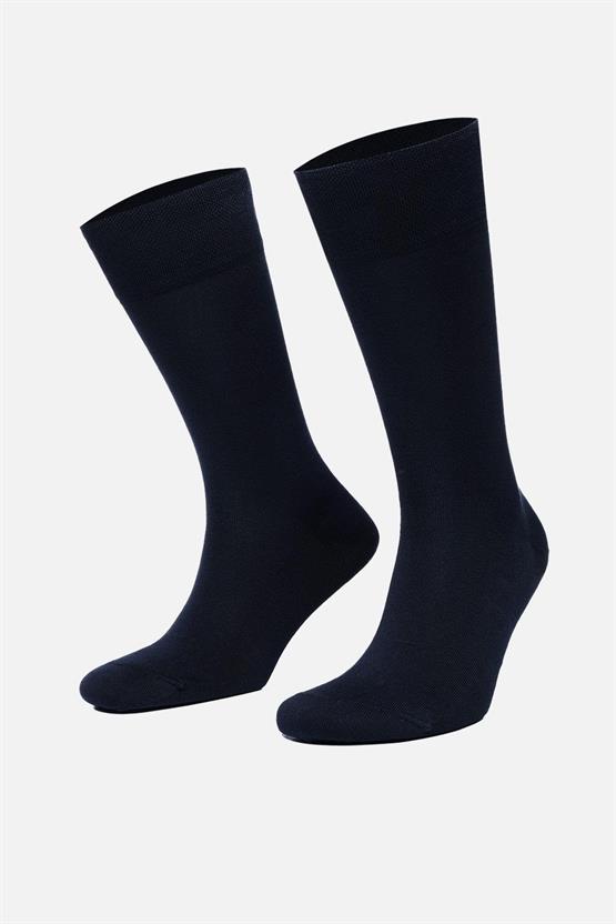 Mısırlı Erkek Merserize Tekli Uzun Çorap Lacivert