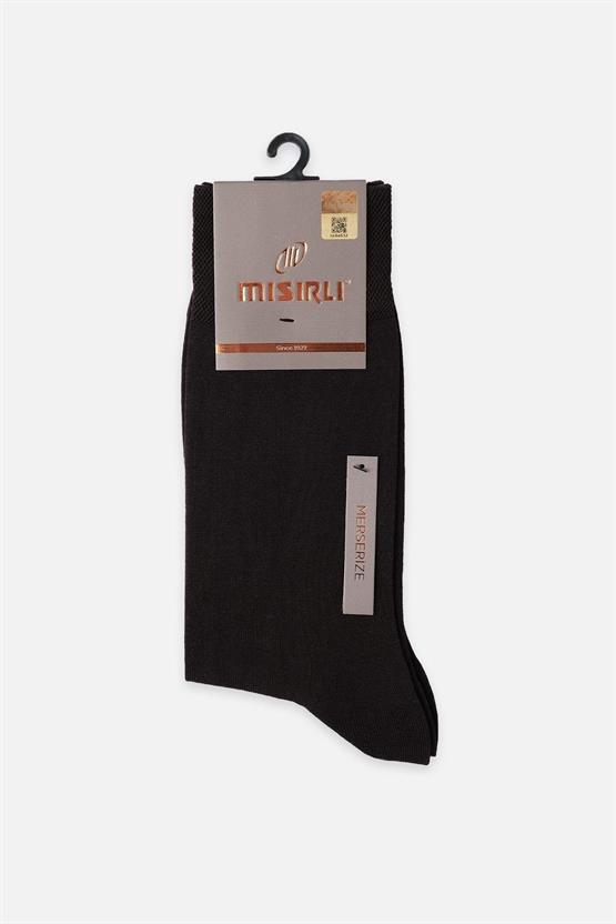 Mısırlı Erkek Merserize Tekli Yazlık Soket Çorap Koyu Kahverengi