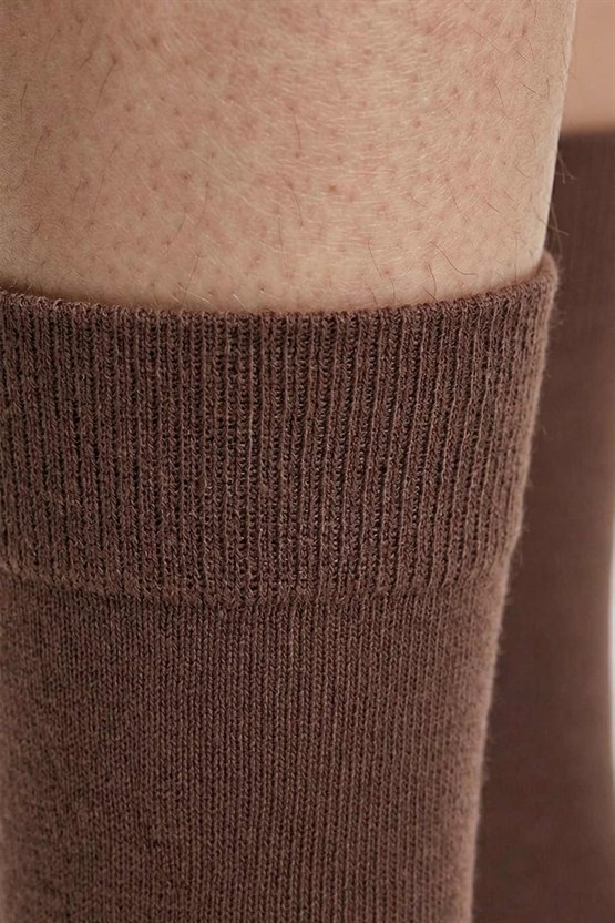 Mısırlı Erkek Merserize Tekli Yazlık Soket Çorap Açık Kahverengi