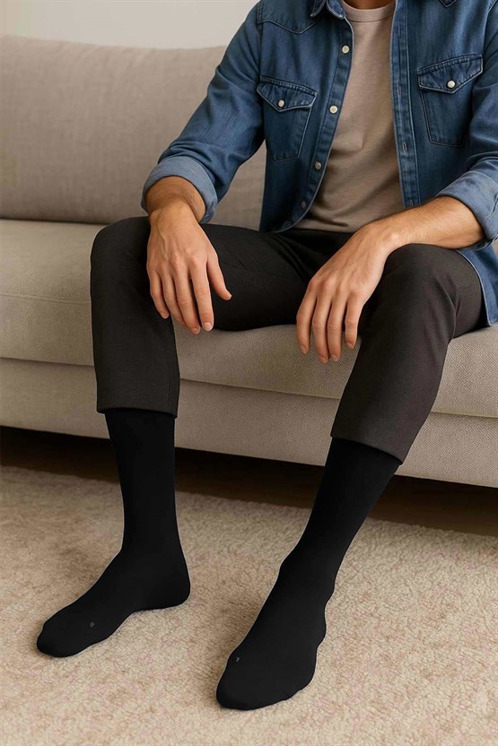 Mısırlı Erkek Modal Ergonomik Tekli Soket Çorap Siyah
