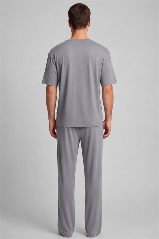Mısırlı Erkek Modal Karışımlı Pijama Takım Gri