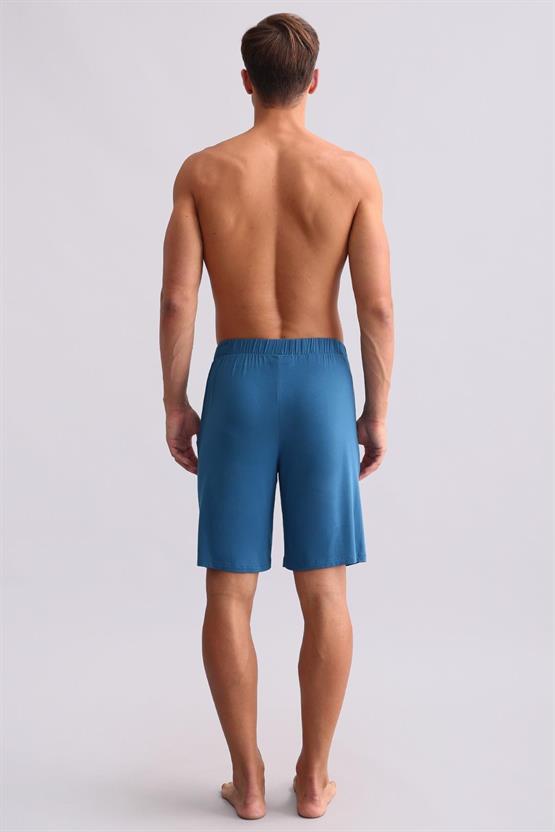 Erkek Modal Şort Pijama Koyu Lacivert