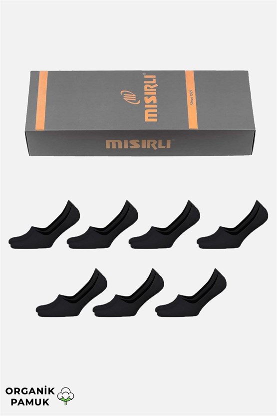 Mısırlı Erkek Organik Pamuklu 6 Çift Babet Çorap Siyah