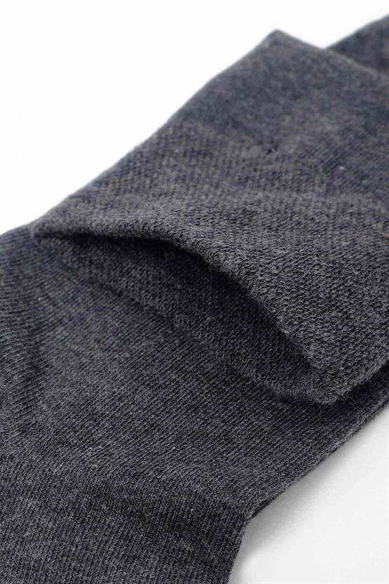 Mısırlı Erkek Organik Pamuklu Tekli Soket Çorap Gri