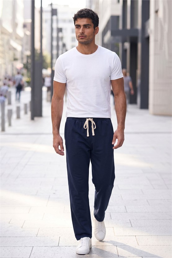 Mısırlı Erkek Pamuk Karışımlı Eşofman Alt Lacivert