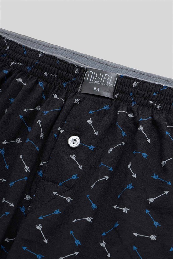 Mısırlı Erkek Pamuk Artemis Relax Fit Boxer Ok Desenli/Siyah