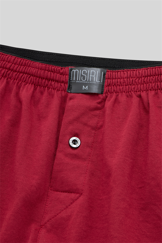 Mısırlı Erkek Pamuklu Ares Şort  Boxer Bordo