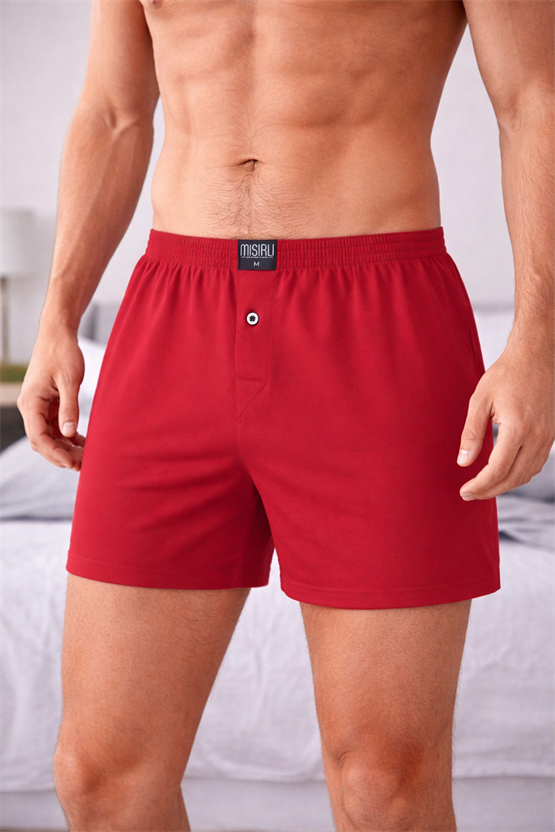 Mısırlı Erkek Pamuklu Ares Şort  Boxer Bordo