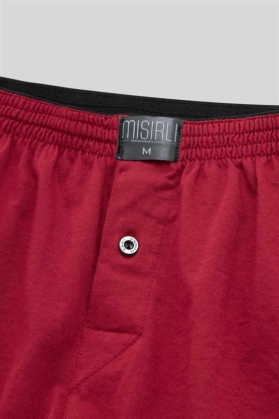 Mısırlı Erkek Pamuklu Ares Şort  Boxer Bordo