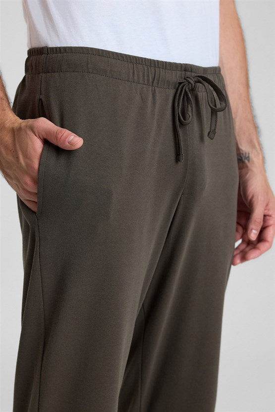 Mısırlı Erkek Pamuklu Beli Lastikli Jogger Haki