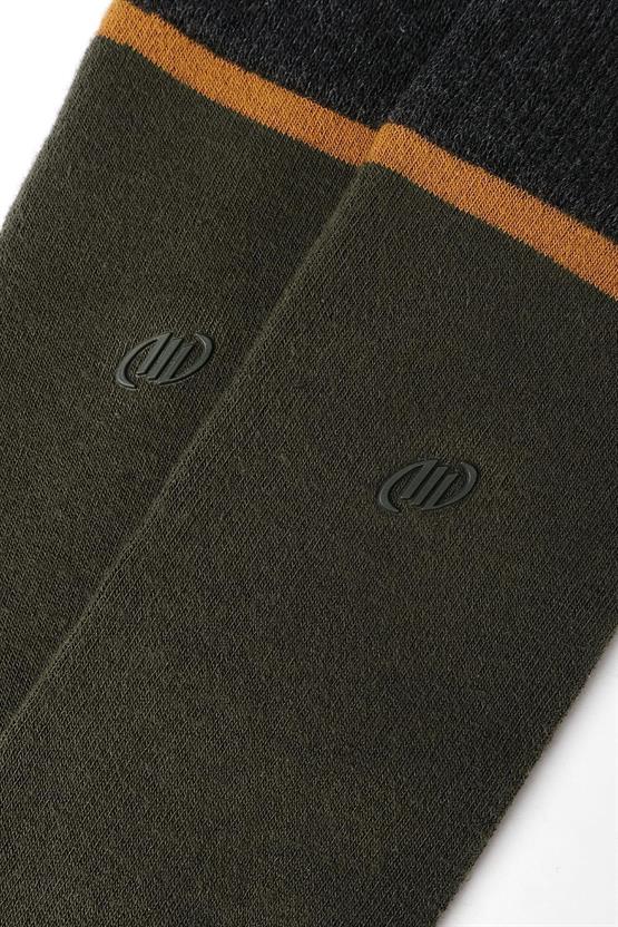 Mısırlı Erkek Pamuklu Havlu Tekli Soket Çorap Haki