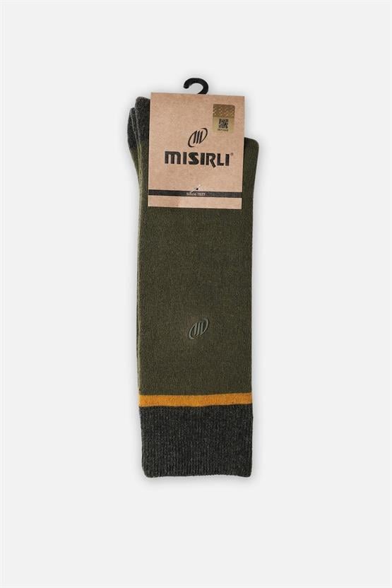 Mısırlı Erkek Pamuklu Havlu Tekli Soket Çorap Haki