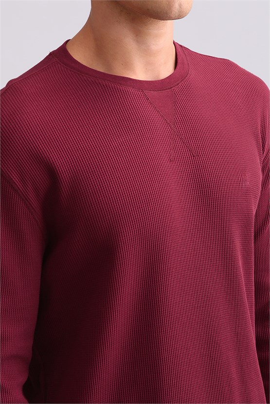 Mısırlı Erkek Pamuklu Uzun Kollu Pijama Takımı Bordo
