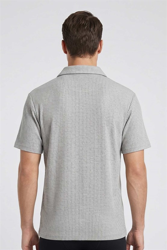 Mısırlı Erkek Polo Yaka T-shirt Gri