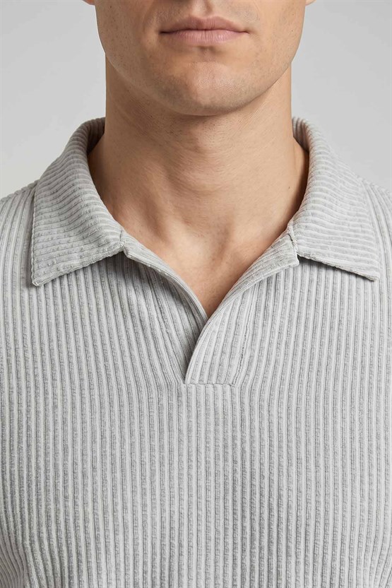 Mısırlı Erkek Polo Yaka T-shirt Gri