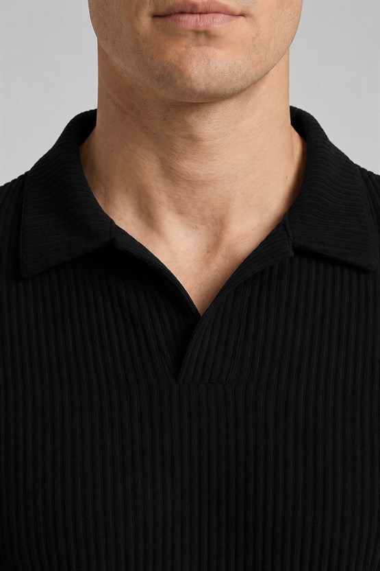 Mısırlı Erkek Polo Yaka T-shirt Siyah