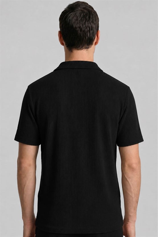 Mısırlı Erkek Polo Yaka T-shirt Siyah