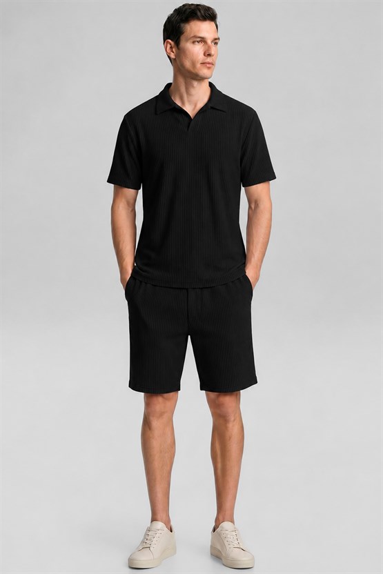 Mısırlı Erkek Polo Yaka T-shirt Siyah