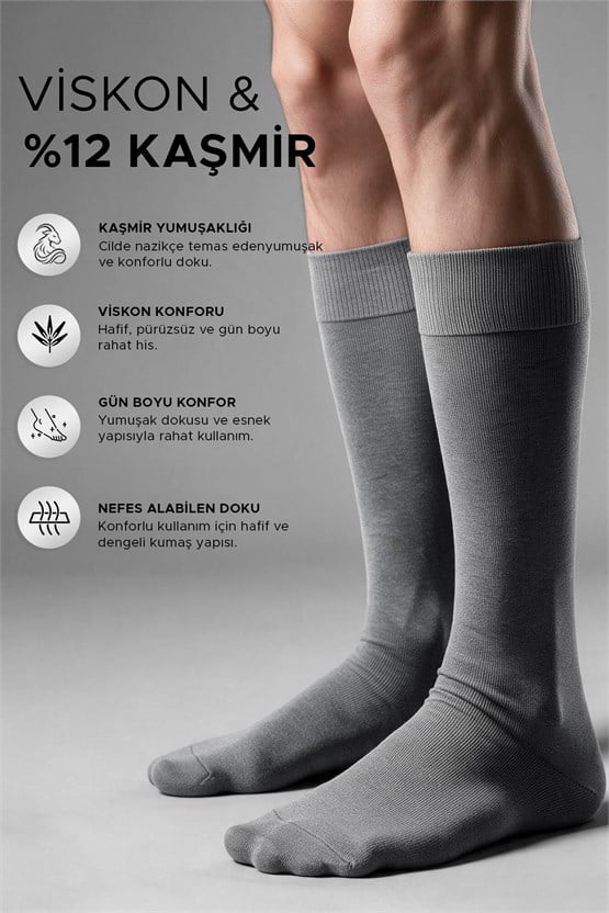 Mısırlı Erkek Viskon- Kaşmir Çorap Antrasit