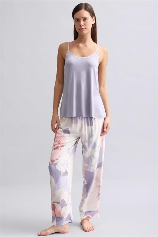 Mısırlı Kadın Bambu Atlet Pijama Üst Violet