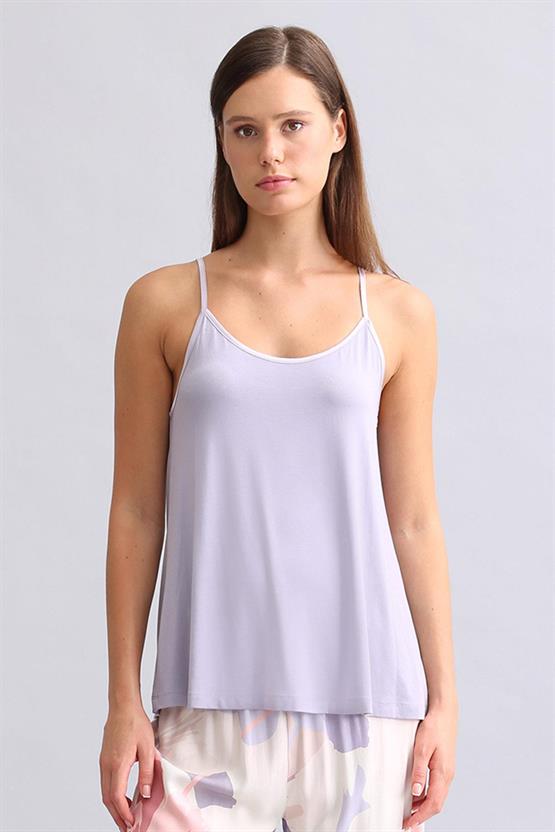 Mısırlı Kadın Bambu Atlet Pijama Üst Violet
