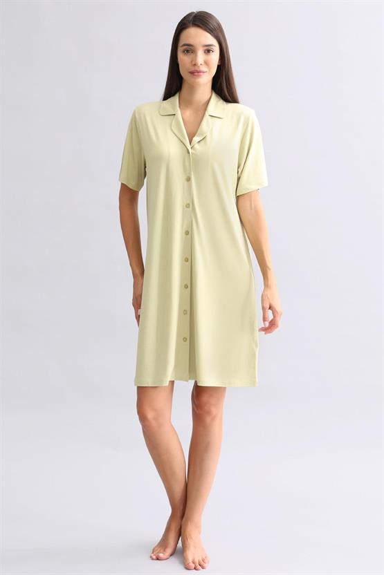 Mısırlı Kadın Bambu Gecelik Adaçayı Yeşili