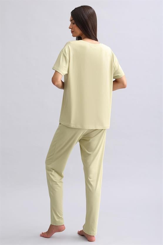 Mısırlı Kadın Bambu Pijama Alt Adaçayı Yeşili