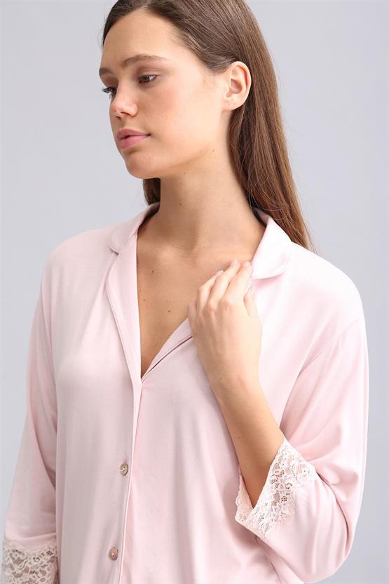 Mısırlı Kadın Bambu Pijama Takımı Açık Sarı