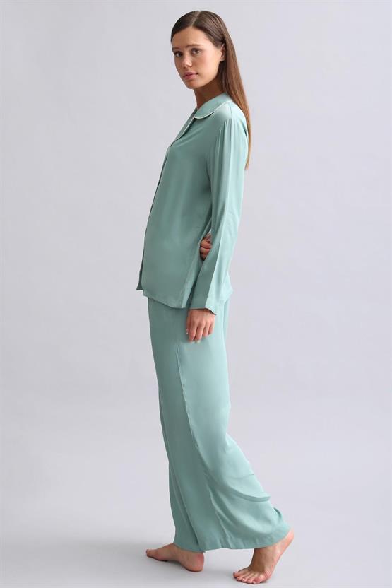 Mısırlı Kadın Bambu Pijama Takımı Çağla Yeşili