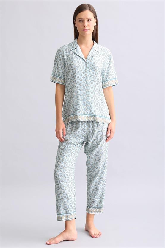 Mısırlı Kadın Bambu Pijama Takımı Çağla Yeşili