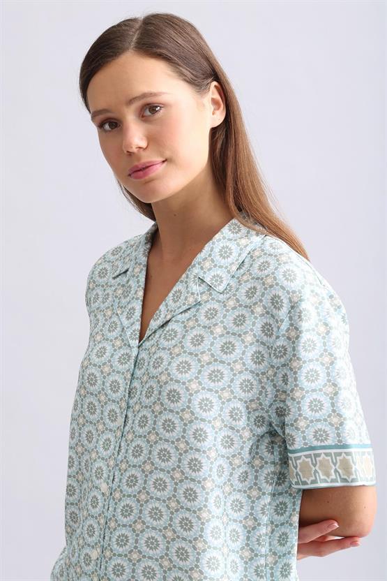 Mısırlı Kadın Bambu Pijama Takımı Çağla Yeşili