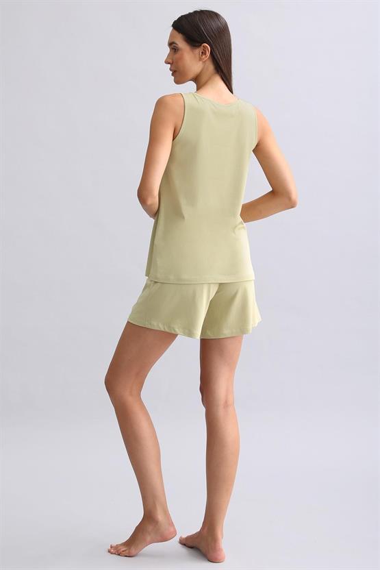 Mısırlı Kadın Bambu Şort Adaçayı Yeşili