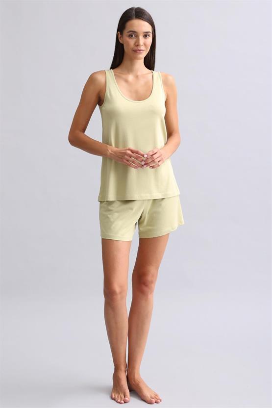 Mısırlı Kadın Bambu Şort Adaçayı Yeşili