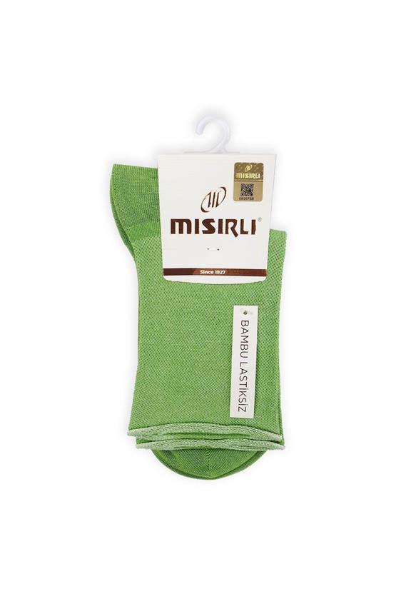 Mısırlı Kadın Bambu Tekli Diabetiker Lastiksiz Soket Çorap Yeşil