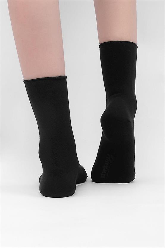Mısırlı Kadın Bambu Tekli Diabetiker Lastiksiz Soket Çorap Siyah