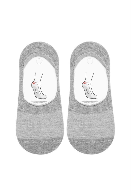 Mısırlı Kadın Bambu Tekli Yazlık Babet Çorap Gri