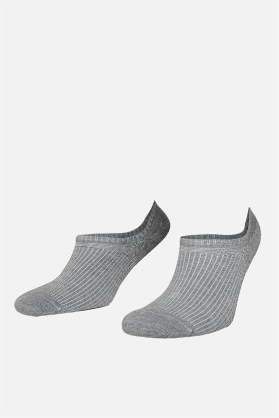Mısırlı Kadın Bambu Tekli Yazlık No Show Çorap Gri