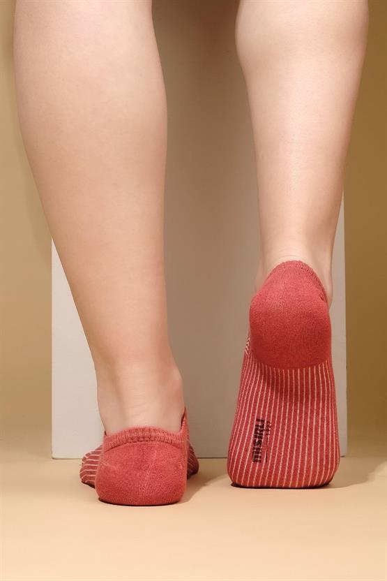 Mısırlı Kadın Bambu Tekli Yazlık No Show Çorap Kiremit