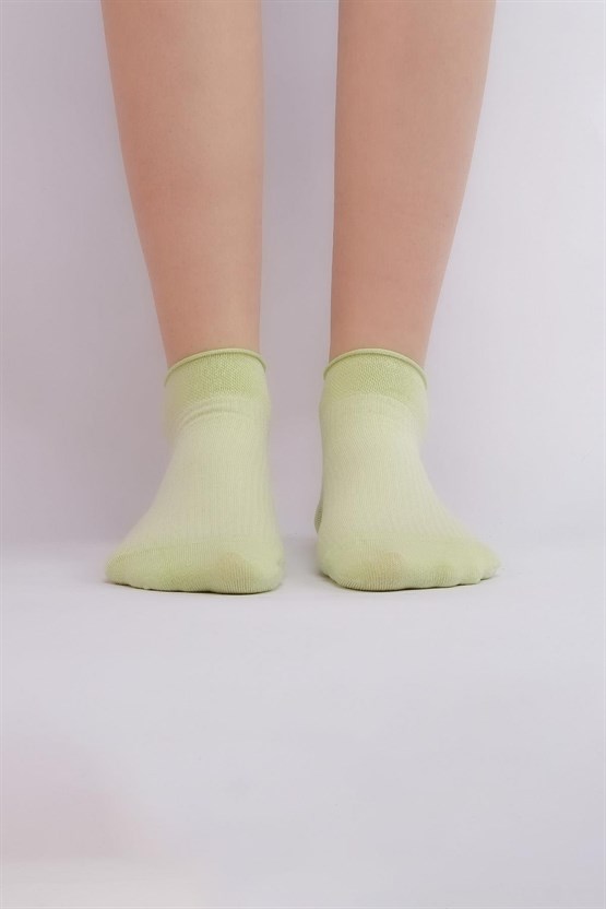 Mısırlı Kadın Bambu Tekli Yazlık Sneaker Çorap Yeşil