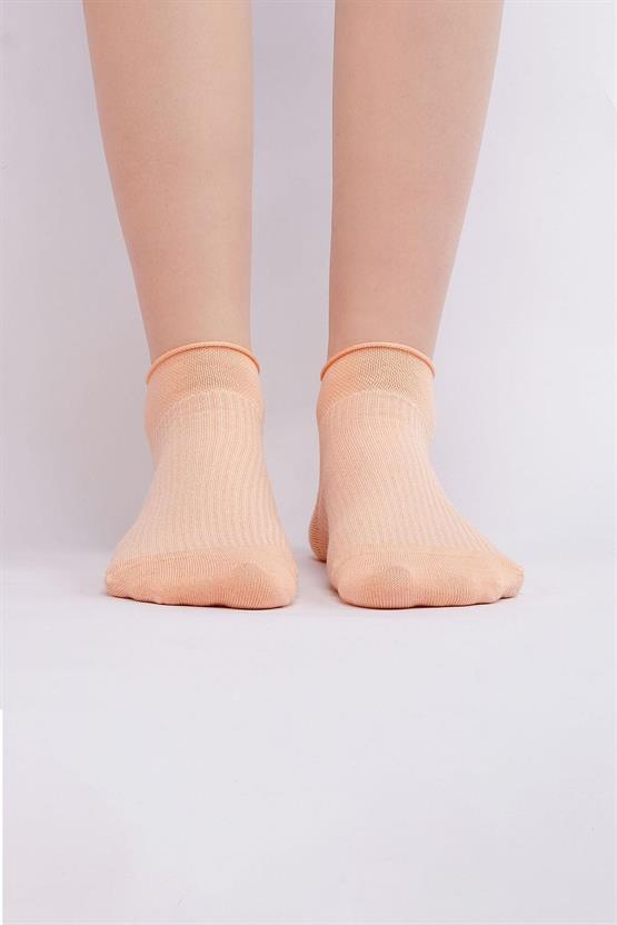 Mısırlı Kadın Bambu Tekli Yazlık Sneaker Çorap Somon