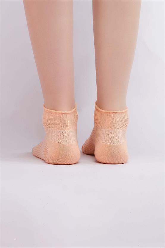 Mısırlı Kadın Bambu Tekli Yazlık Sneaker Çorap Somon