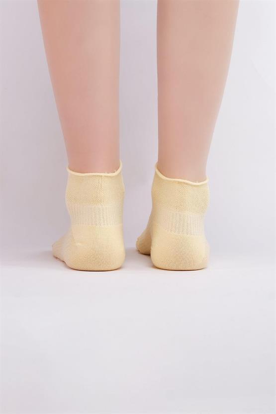 Mısırlı Kadın Bambu Tekli Yazlık Sneaker Çorap Sarı