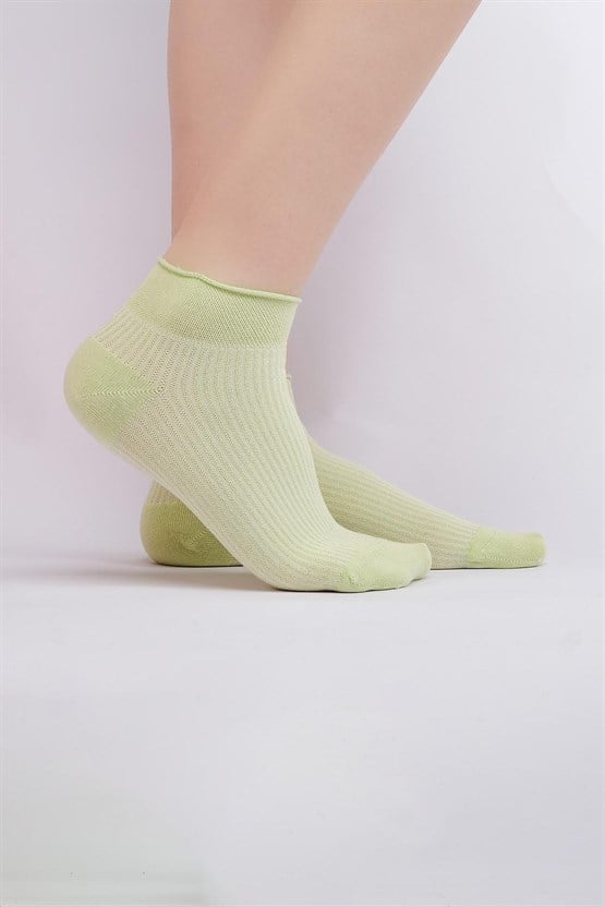 Mısırlı Kadın Bambu Tekli Yazlık Sneaker Çorap Yeşil